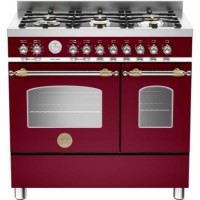 Bertazzoni HER90-6-MFE-D-VIT Heritage 90cm Dual Fuel Range Cooker With 6 Burners And 2 Ovens Matt Bu