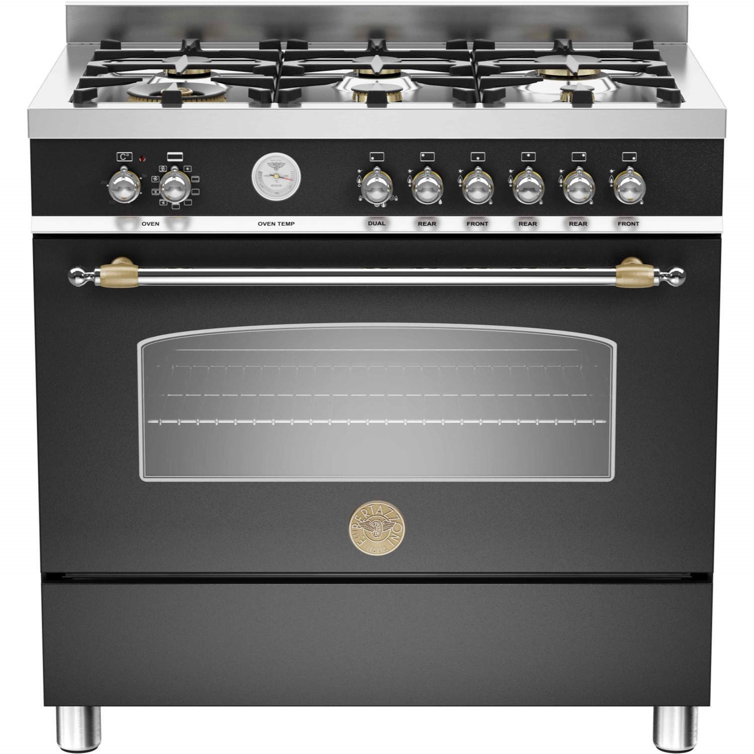 Bertazzoni Heritage Series 90cm Dual Fuel Range Cooker - Matt Black