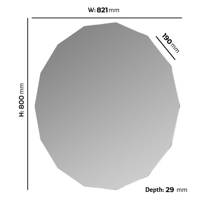Hexagon Backlit Heated Bathroom Mirror with Lights 800mm – Hexa