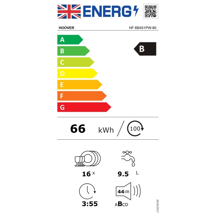Hoover H-DISH 700 Freestanding Dishwasher - Smart Wi-Fi B-Rated White