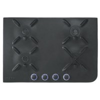 Hoover HF7 Ghisa 75cm 4 Burner Gas-on-glass Hob - Black