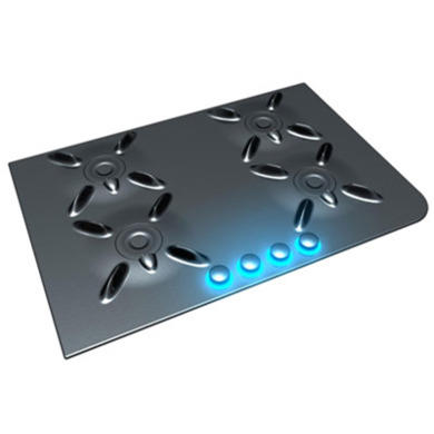 Hoover HF7 Ghisa 75cm 4 Burner Gas-on-glass Hob - Black