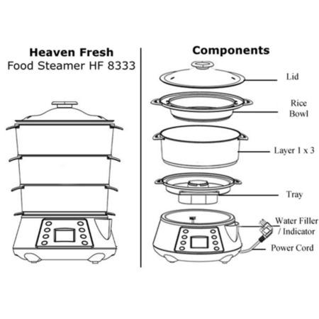 Heaven Fresh HF8333 NaturePure Digital Food Steamer