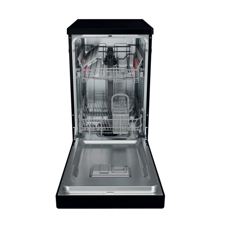 Hotpoint Freestanding Slimline Dishwasher - Black, Quick Wash