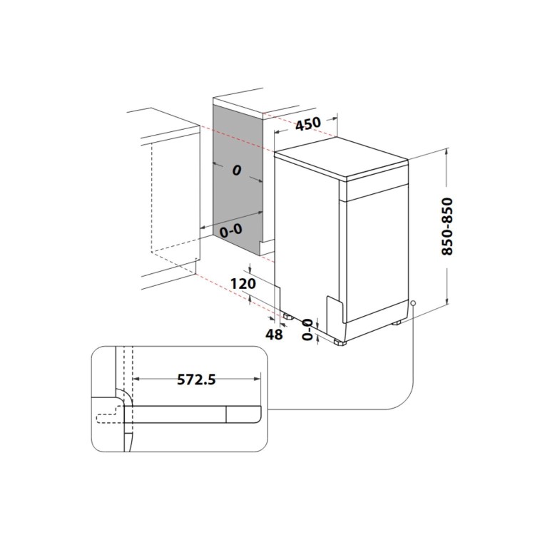Refurbished Hotpoint HF9E1B19UK 9 Place Freestanding Slimline Dishwasher White