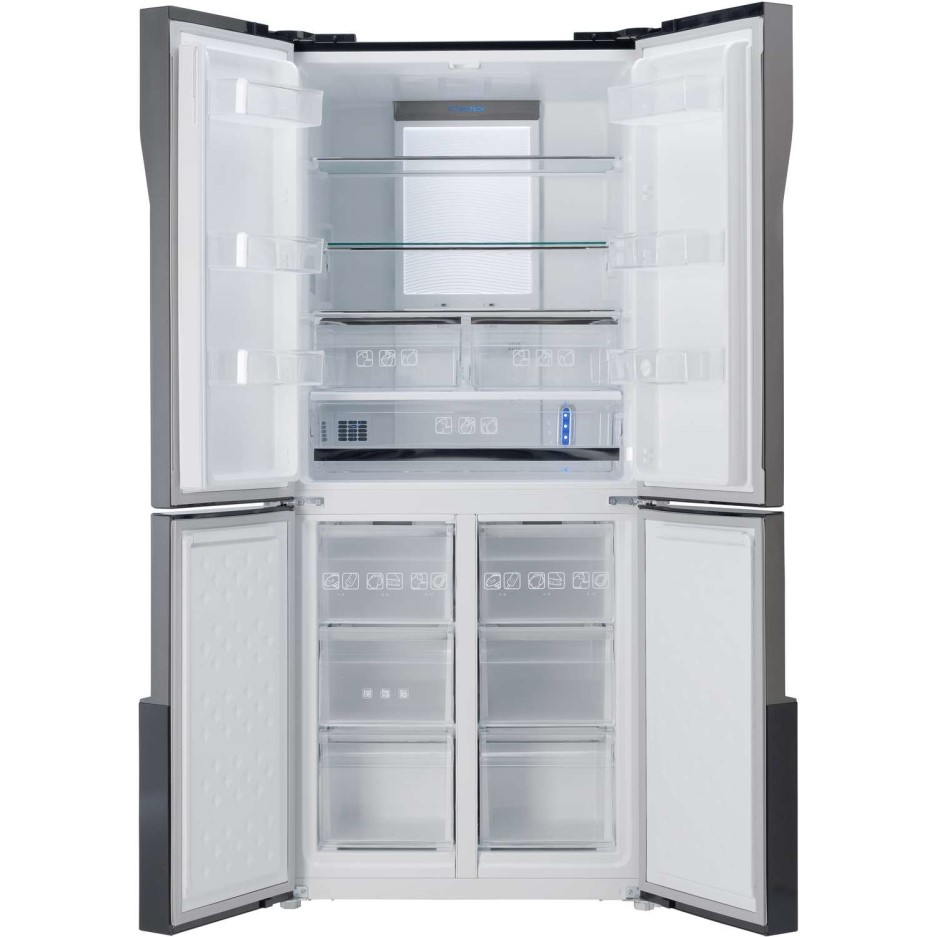 Hoover HFDN180BK Four Door Frost Free American Fridge Freezer Black