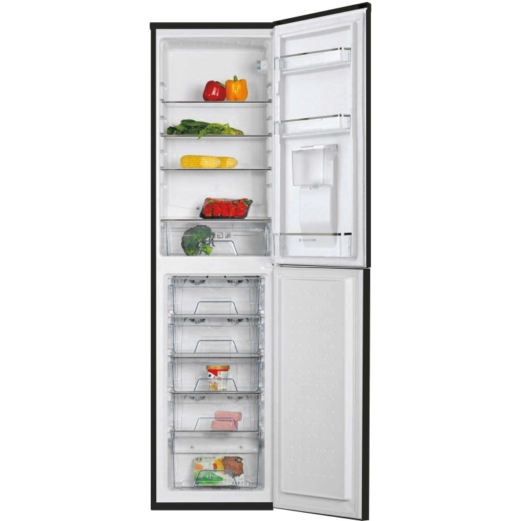 Hoover HFF195BWK Frost Free Freestanding Fridge Freezer With Water Dispenser - Black