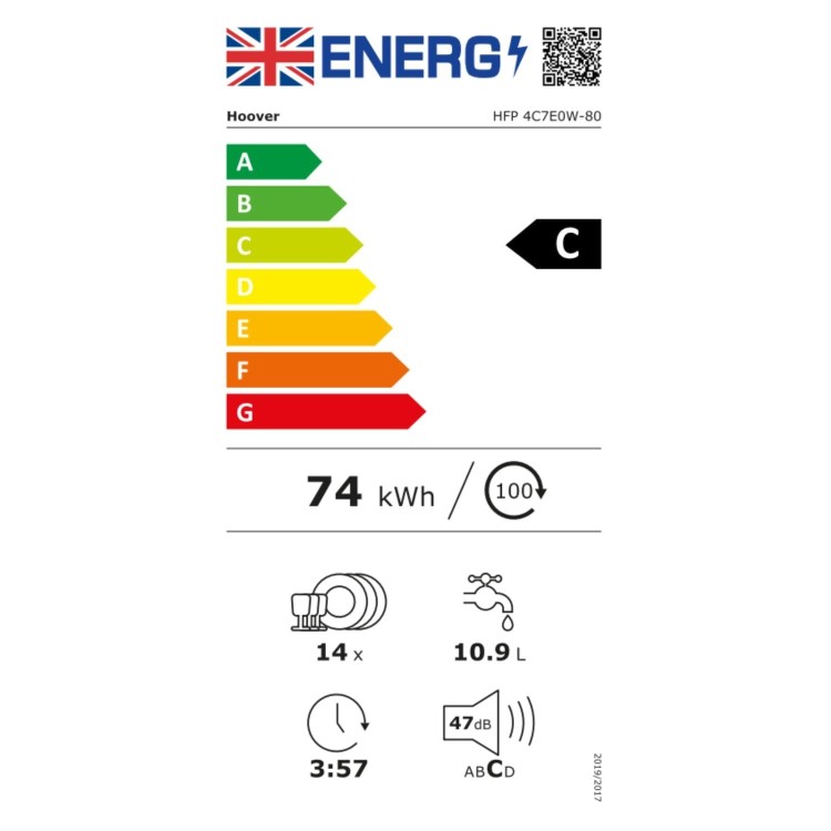 Hoover H-Dish 300 Freestanding Dishwasher - C Rated White