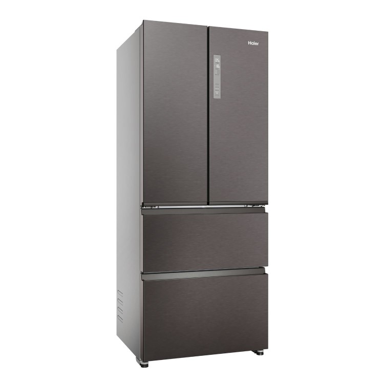 Haier FD 70 Series 3 402 Litre French Style American Fridge Freezer - Dark Inox