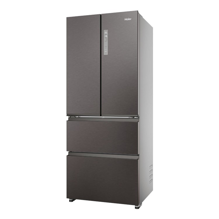 Haier FD 70 Series 3 402 Litre French Style American Fridge Freezer - Dark Inox