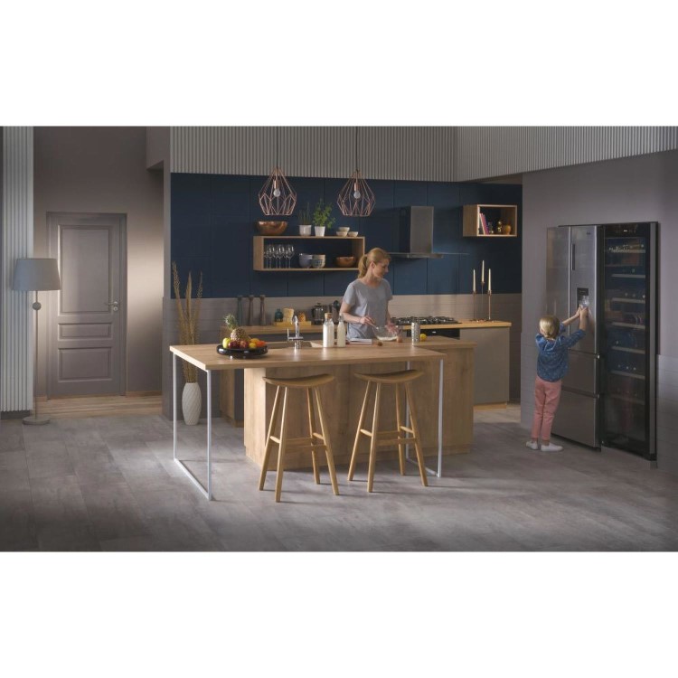 Haier 444 Litre French Style American Fridge Freezer - Platinum Inox