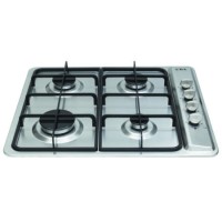 CDA HG6100SS Four Burner Gas Hob With Enamel Pan Stands Stainless Steel