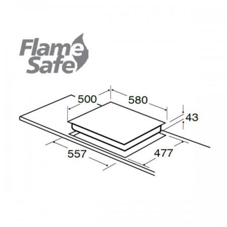 CDA HG6100SS Four Burner Gas Hob With Enamel Pan Stands Stainless Steel