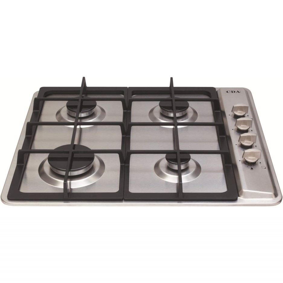 CDA HG6120SS Four Burner Gas Hob With Cast Iron Pan Stands Stainless