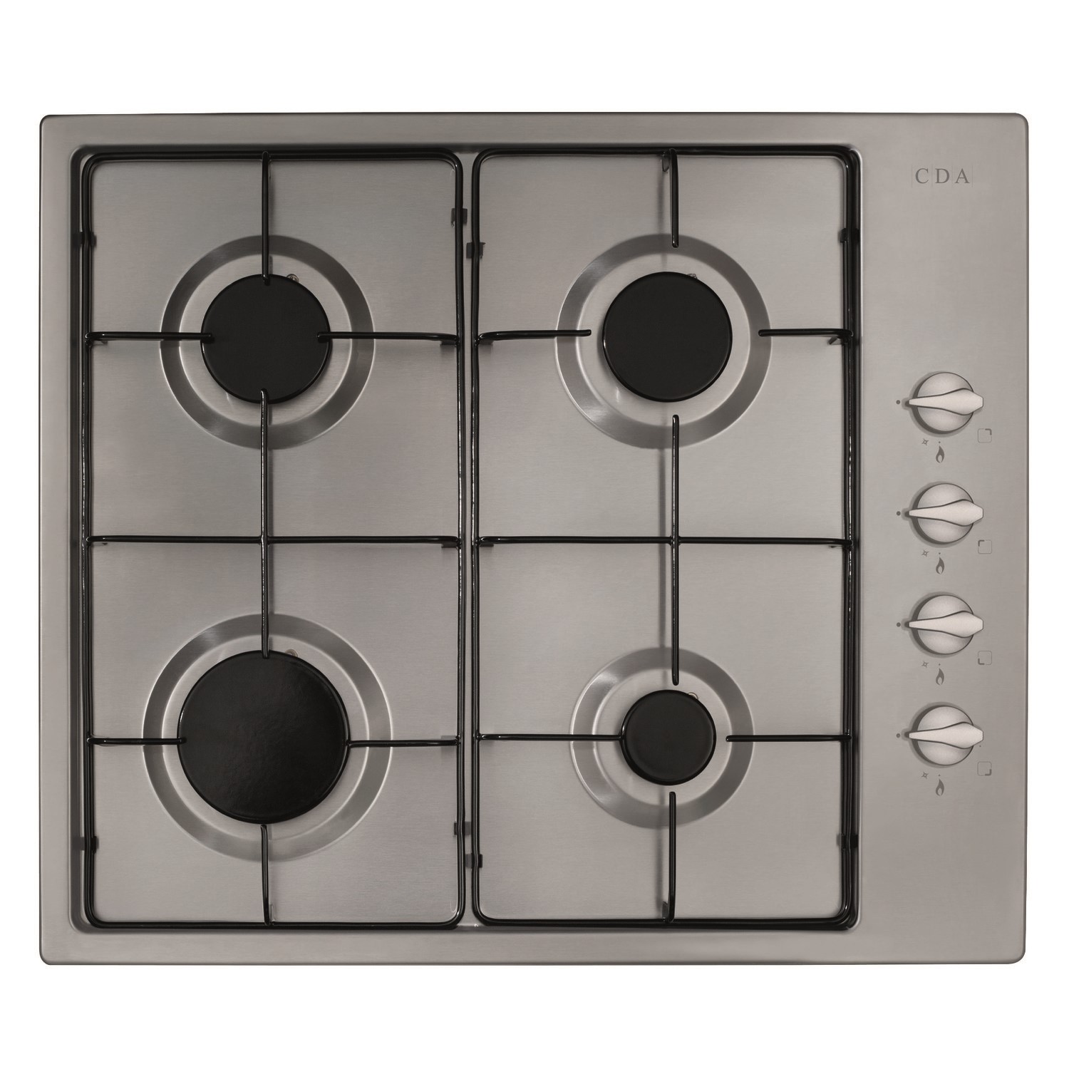 CDA 58cm 4 Burner Gas Hob - Stainless Steel