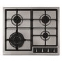 CDA 58cm 4 Burner Gas Hob with Wok Burner - Stainless Steel