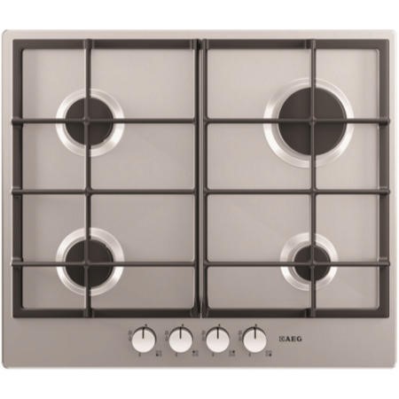 AEG HG654320NM 60cm Four Burner Gas Hob - Stainless Steel | Appliances Direct