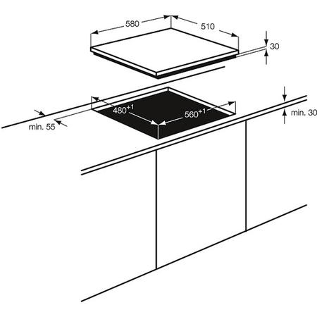 AEG HG654440SM 60cm Four Burner Gas Hob - Stainless Steel