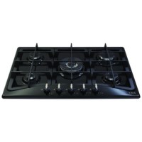 CDA HG7320BL 68cm Five Burner Gas Hob With Cast Iron Pan Stands Black