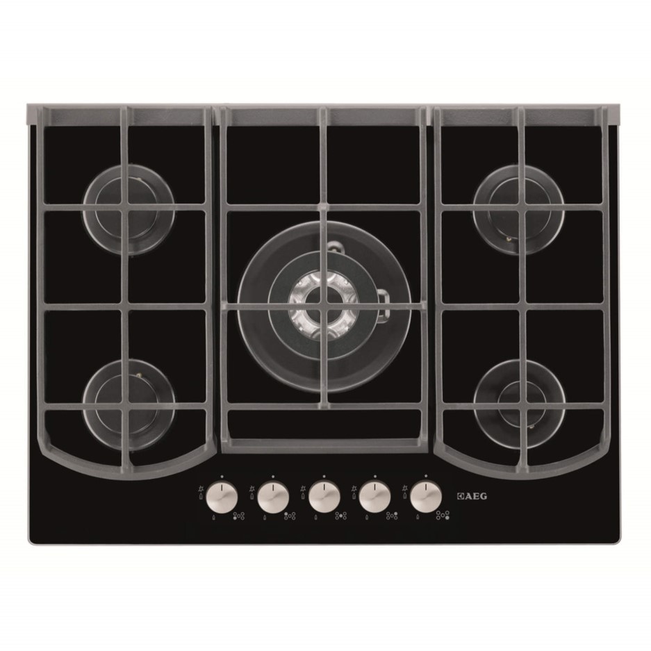 AEG HG753430NB 75cm Five Burner Gas Hob Black Appliances Direct