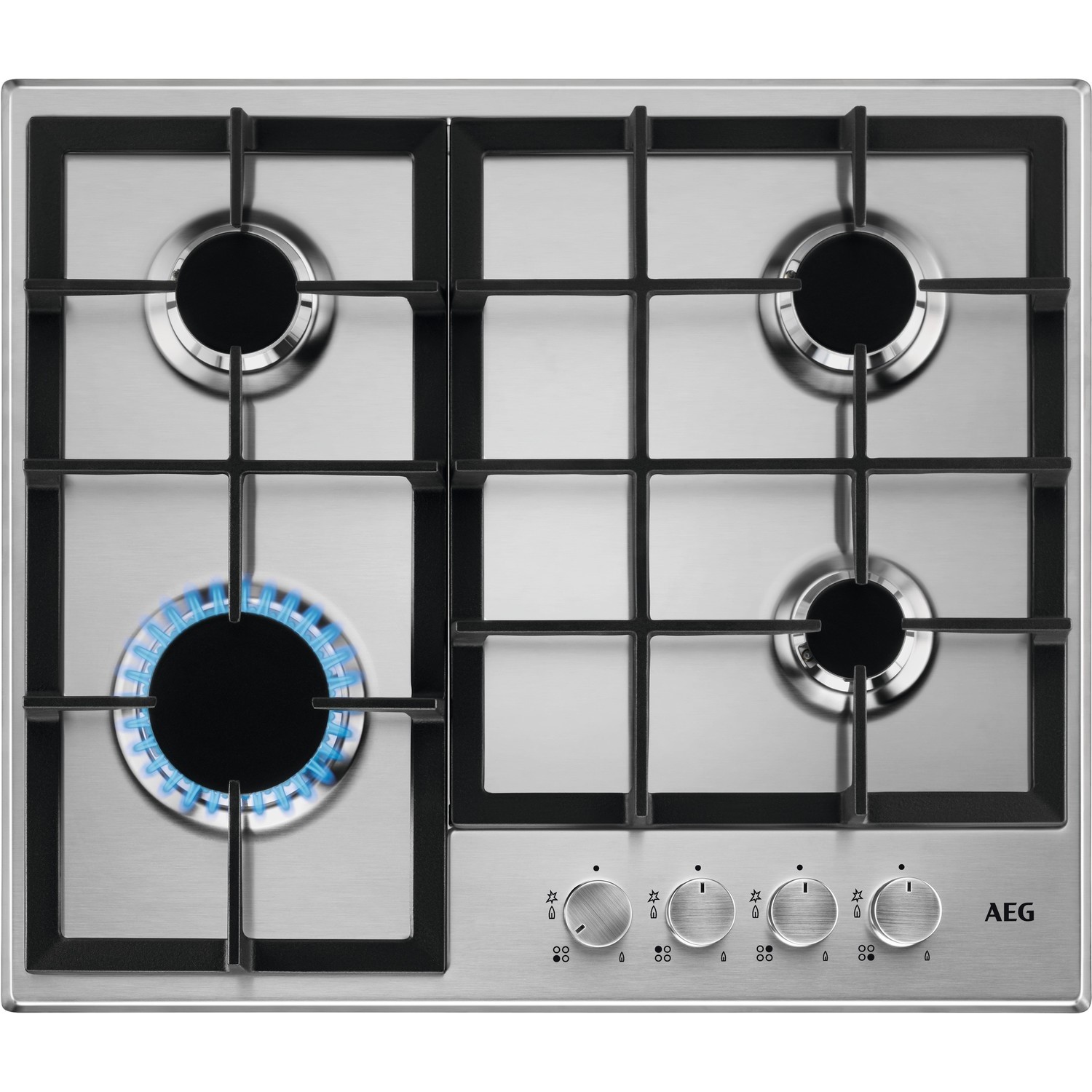 AEG HGB64200SM 60cm 4 Burner Gas Hob - Stainless Steel AEG HGB64200SM 60cm 4 Burner Gas Hob - Stainless Steel