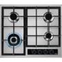 Refurbished AEG HGB64420YM 60cm 4 Burner Gas Hob with Wok Burner Stainless Steel