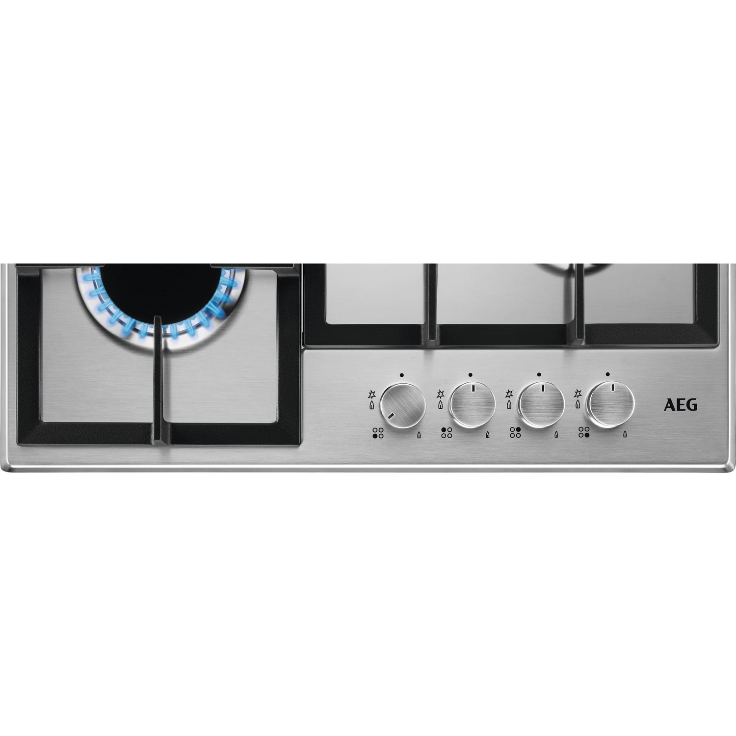 AEG 60cm 4 Burner Gas Hob Stainless Steel HGB64200SM Appliances Direct