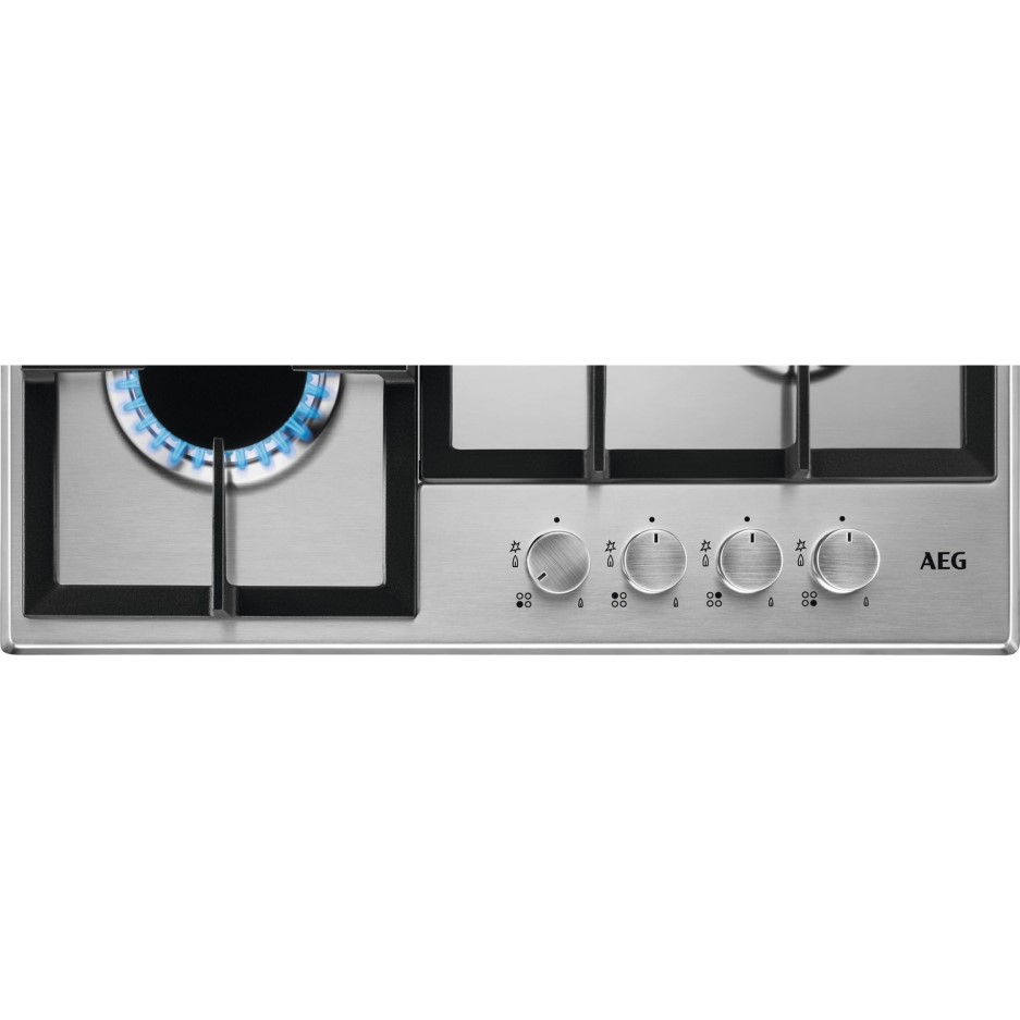 AEG 60cm 4 Burner Gas Hob Stainless Steel HGB64200SM Appliances Direct