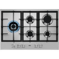 Refurbished AEG HGB75500SM 75cm 5 Burner Gas Hob with Side Wok Burner Stainless Steel Refurbished AEG HGB75500SM 75cm 5 Burner Gas Hob with Side Wok Burner Stainless Steel