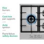 Refurbished AEG HGB75500SM 75cm 5 Burner Gas Hob with Side Wok Burner Stainless Steel