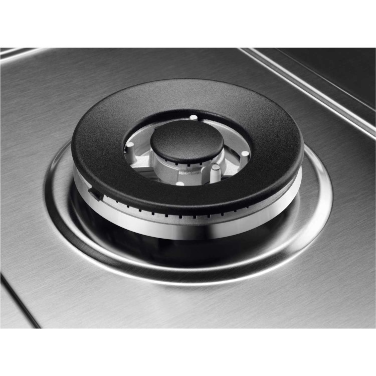 GRADE A2 - AEG HGB95520YM 86cm Five Burner Gas Hob With Cast Iron Pan Stands - Stainless steel