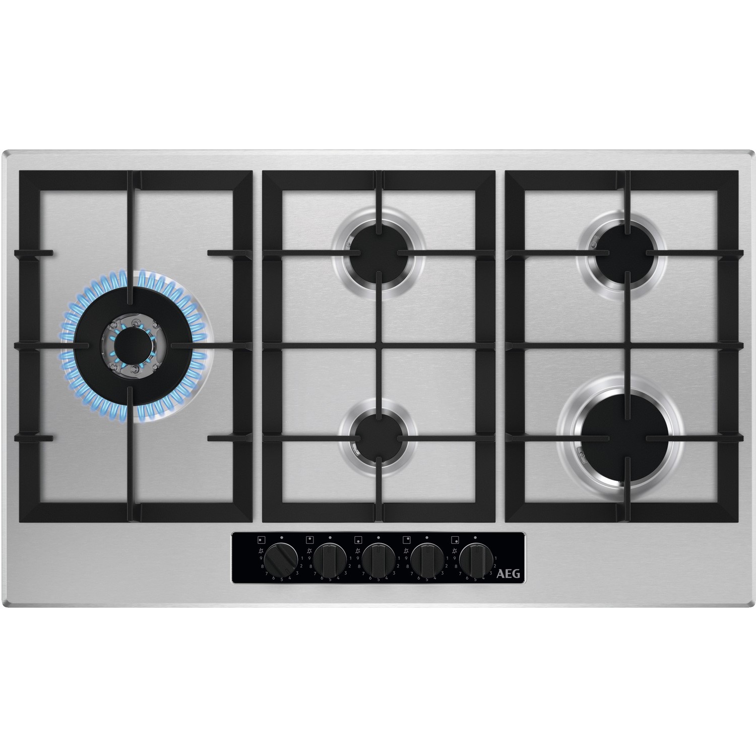 AEG HGB95522YM 86cm 5 Burner Gas Hob - Stainless Steel