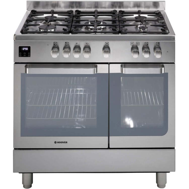 Hoover HGD9395IX Twin Cavity 90cm Dual Fuel Range Cooker Stainless Steel