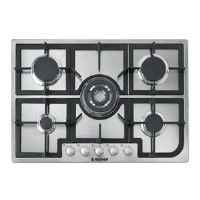 Hoover HGH75SQCX Five Burner 75cm Gas Hob in Stainless Steel