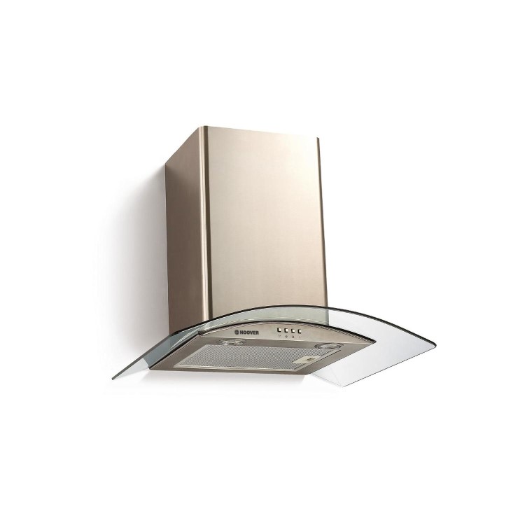 GRADE A2 - Hoover HGM610NX 60cm Cooker Hood With Curved Glass Canopy - Stainless Steel