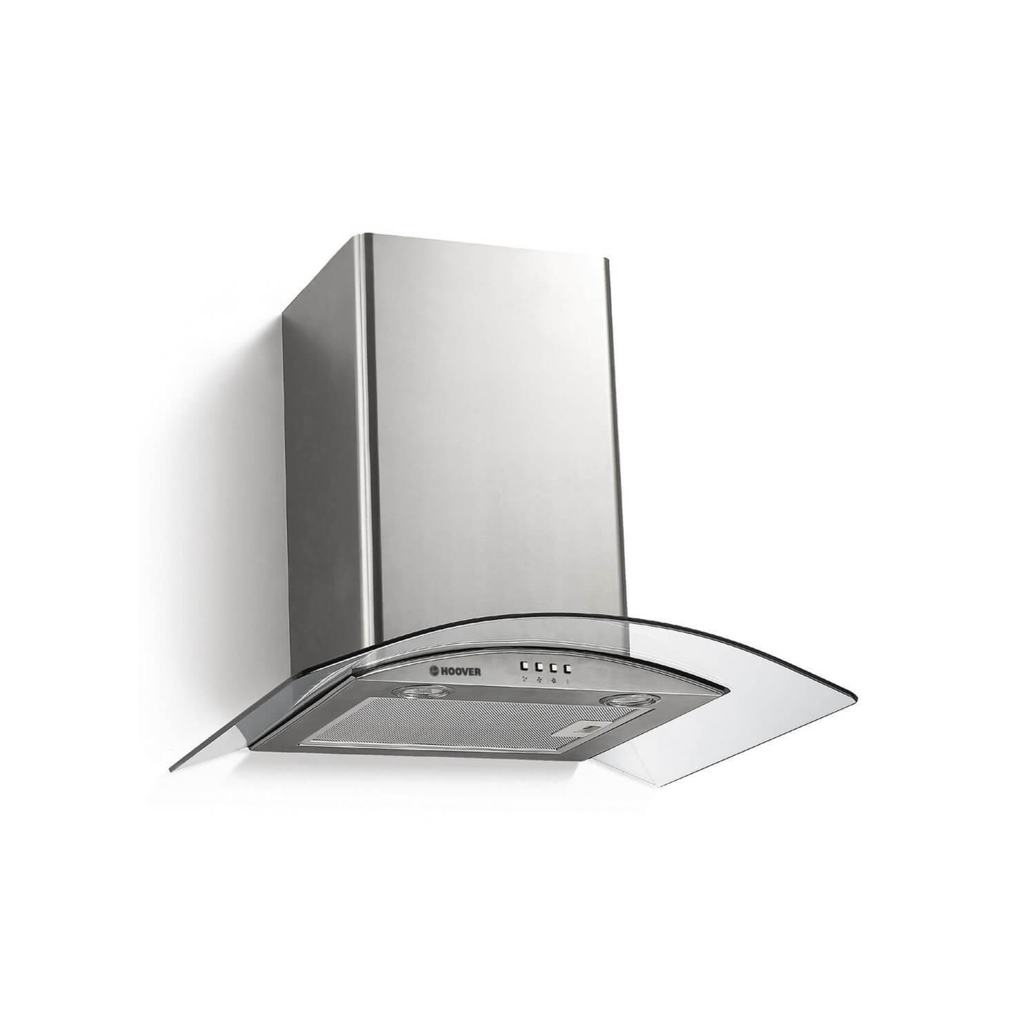 Hoover HGM610NX 60cm Cooker Hood With Curved Glass Canopy Stainless S