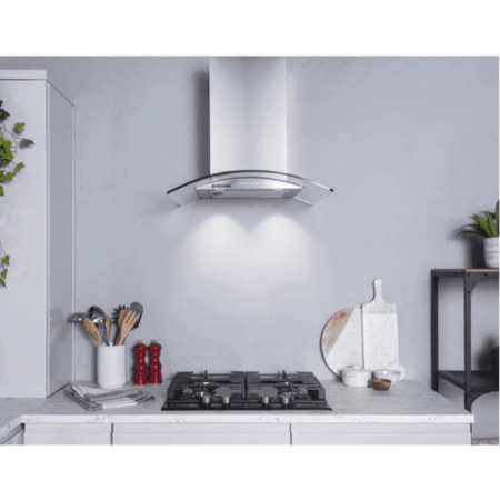 GRADE A2 - Hoover HGM610NX 60cm Cooker Hood With Curved Glass Canopy - Stainless Steel