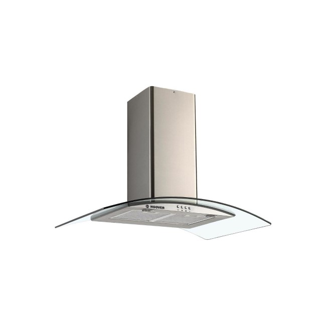 Hoover HGM910NX 90cm Cooker Hood With Curved Glass Canopy - Stainless Steel