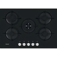 Refurbished Hotpoint HGS72SBK 73cm 5 Burner Gas Hob Black Refurbished Hotpoint HGS72SBK 73cm 5 Burner Gas Hob Black