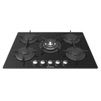 Hoover Candy HGV75SQCB 75cm Five Burner Gas-on-glass Hob Black