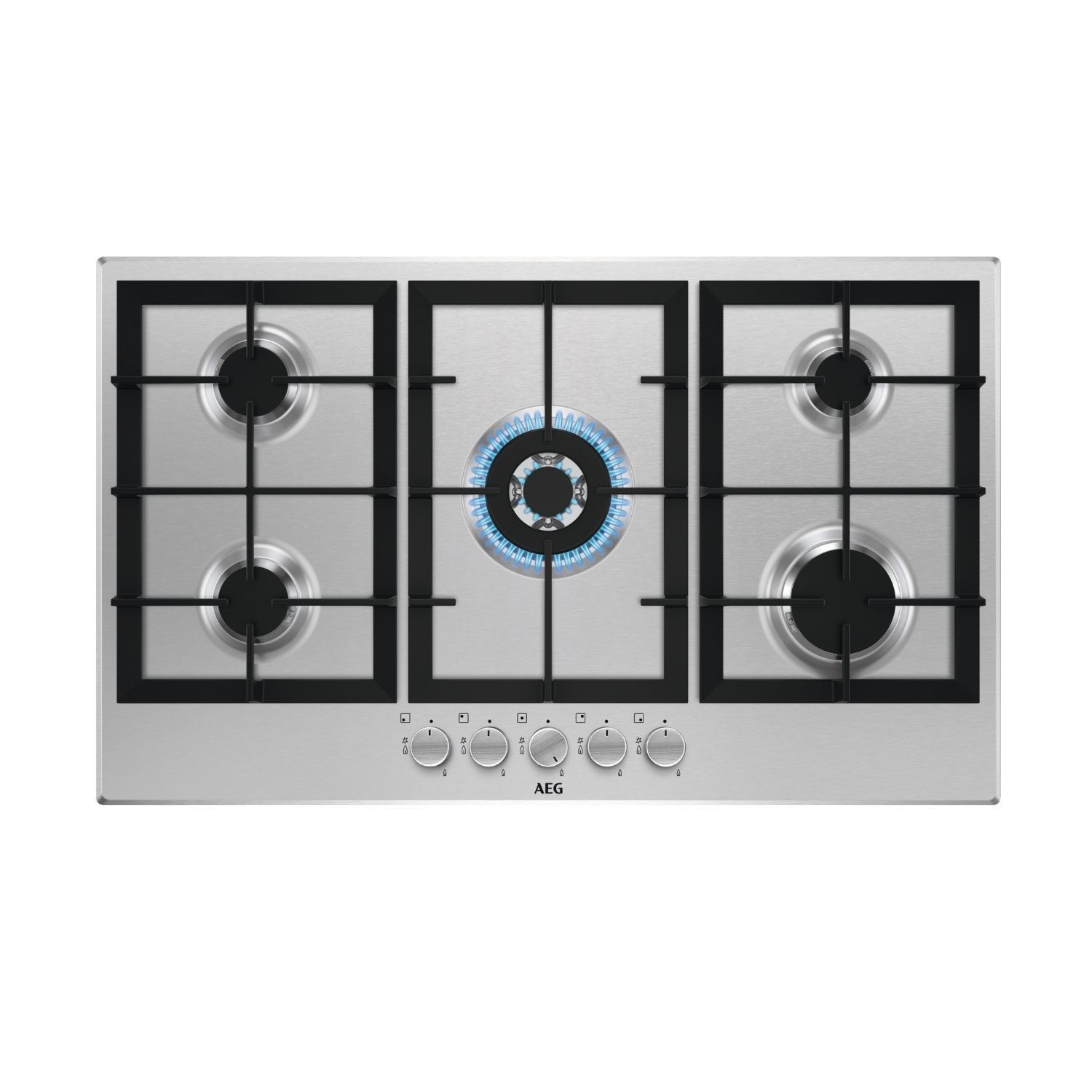 Aeg Hgx95320sm 3000 Series 90Cm 5 Burner Gas Hob With Wok Burner  949751022