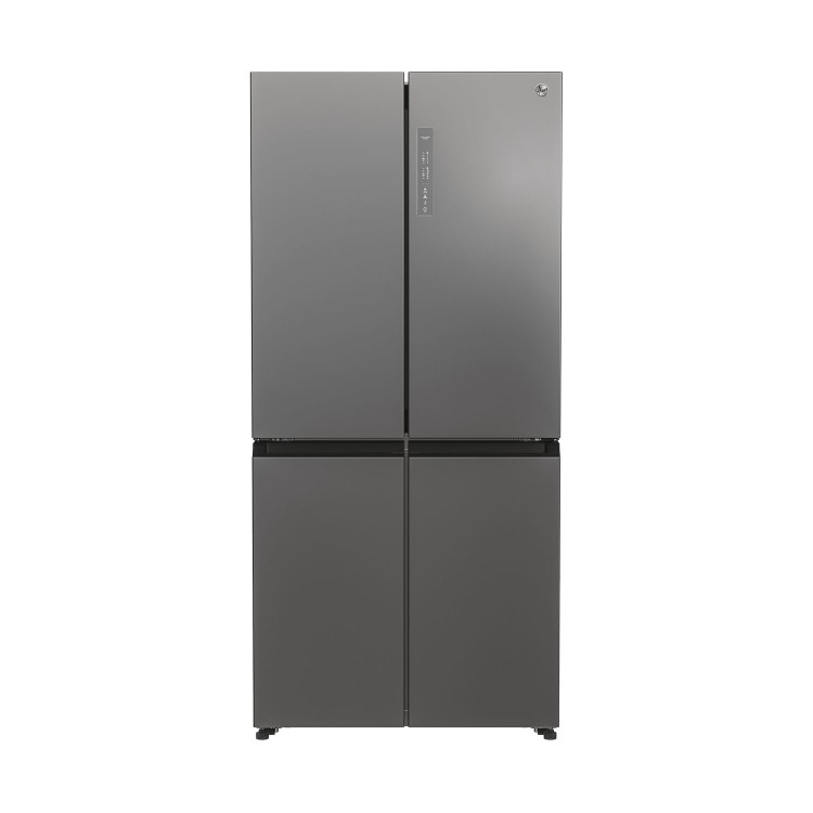 Refurbished Hoover HHCR3818ENPL Freestanding 467 Litre Four Door Fridge Freeze Silver