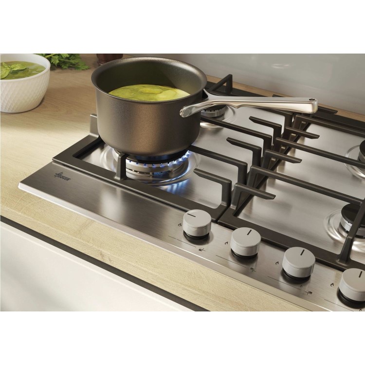 Hoover 60cm 4 Burner Gas Hob - Stainless Steel