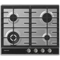 Hoover HHG6BF4WVX Vogue 60cm Four Burner Gas Hob With Enamelled Pan Stands - Stainless Steel