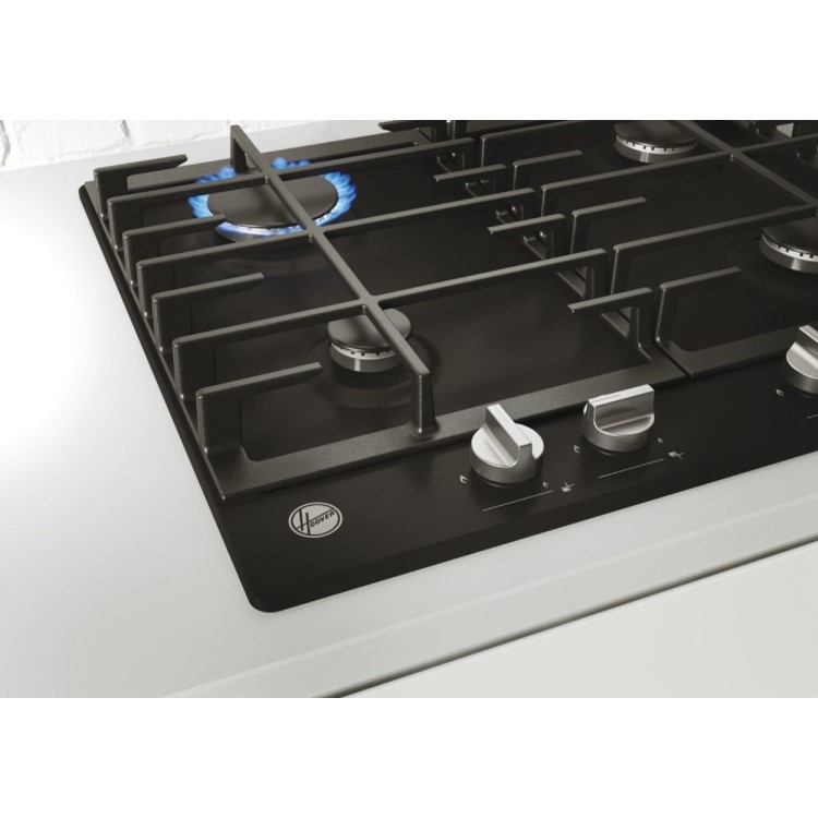 Hoover HHG6BRK3B 60cm 4 Burner Gas Hob - Black