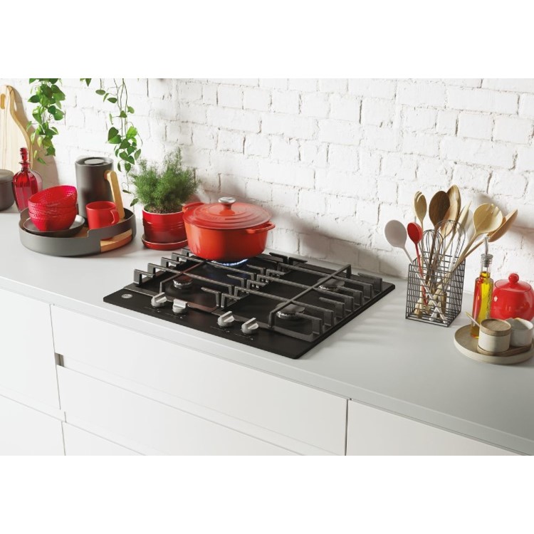 Hoover HHG6BRK3B 60cm 4 Burner Gas Hob - Black