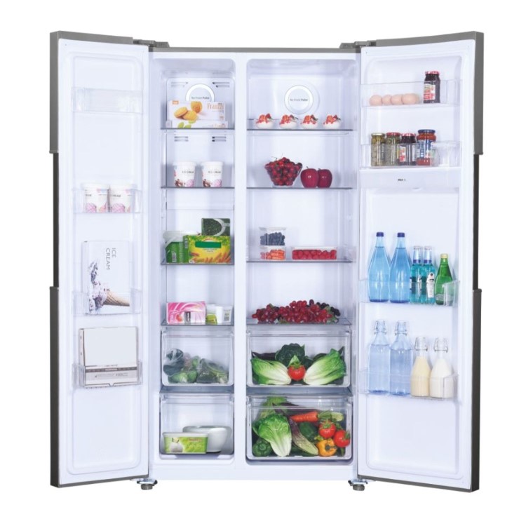 Hoover 532 Litre Side-By-Side American Fridge Freezer - Stainless Steel