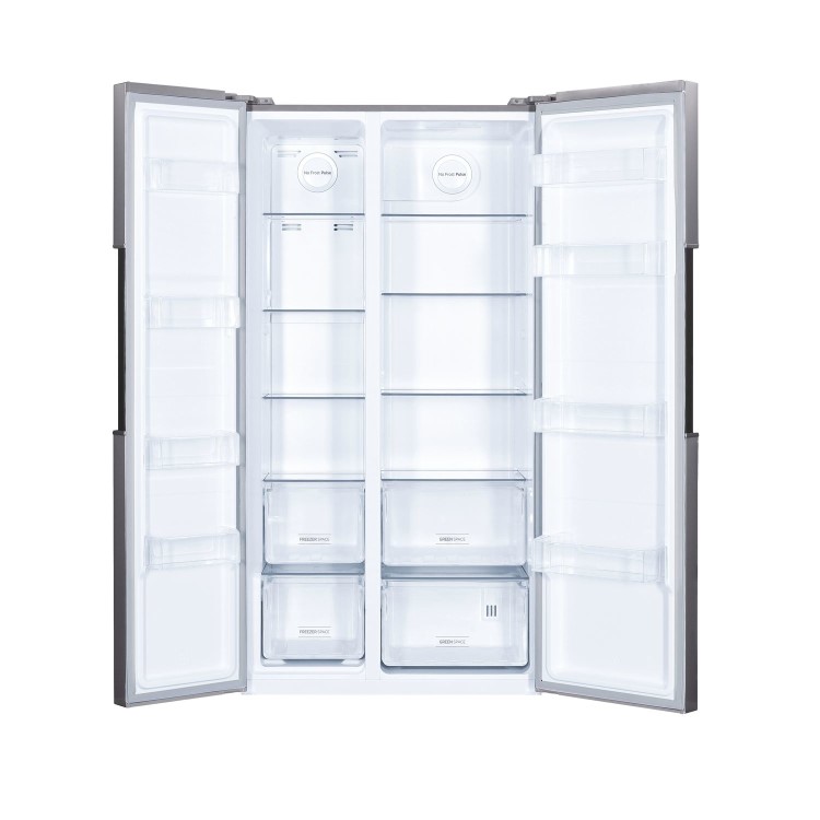 Hoover 521 Litre Side-By-Side American Fridge Freezer - Stainless steel