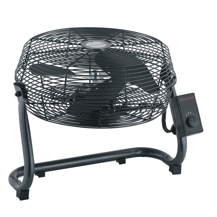 GRADE A1 - Honeywell 18 inch Black High Velocity Floor or Desk Fan