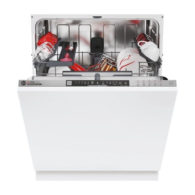 Hoover H-Dish 300 Integrated Dishwasher - Smart Wi-Fi, Silver control panel